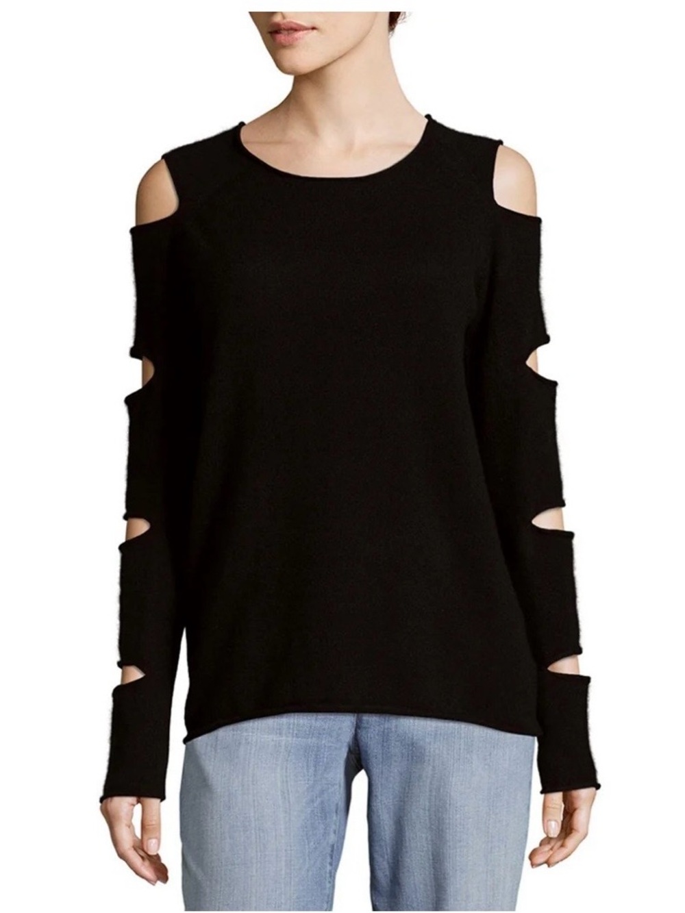 Skull Cashmere $488 Tyrone Slash-Sleeve Ribbed Knit Sweater. Fits big